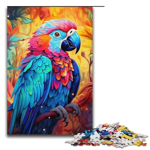 Puzzle für Erwachsene, 1000 Teile, Tiere, Vögel, Papageien, Puzzle für Lernspiele, Herausforderungsspielzeug, trainieren Sie Ihr Gehirn und Ihre Hände, Größe 38 x 26 cm von LLONGKT