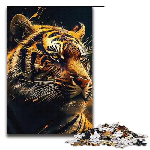 Puzzle für Erwachsene, 1000 Teile, Tiger, Präzisionsschnitt, Geburtstagsgeschenk, Geschenke, Wandkunst, Größe 38 x 26 cm Puzzle für Erwachsene, 1000 Teile, Tiger, Präzisionsschnitt, Geburtstagsgeschenk, Geschenke, Wandkunst, Größe 38 x 26 cm von LLONGKT