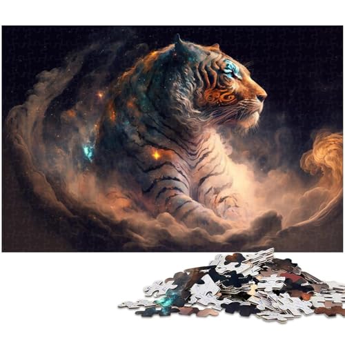 Puzzle für Erwachsene, 1000 Teile, Tiger-Denkspiel, ganze Familie, Größe 38 x 26 cm von LLONGKT