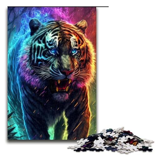 Puzzle für Erwachsene, 1000 Teile, Tiger-Puzzle, Lernpuzzle, Größe 50 x 75 cm von LLONGKT