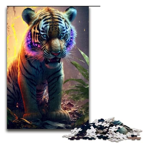 Puzzle für Erwachsene, 1000 Teile, Tiger-Puzzle, Lernpuzzle, Größe 50 x 75 cm von LLONGKT
