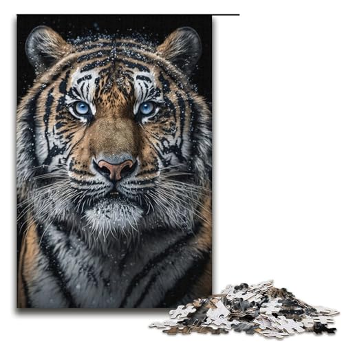 Puzzle für Erwachsene, 1000 Teile, Tiger-Puzzle, Spielzeug, Lernspiele, Stressabbau, EIN Kunstwerk, Größe 38 x 26 cm von LLONGKT
