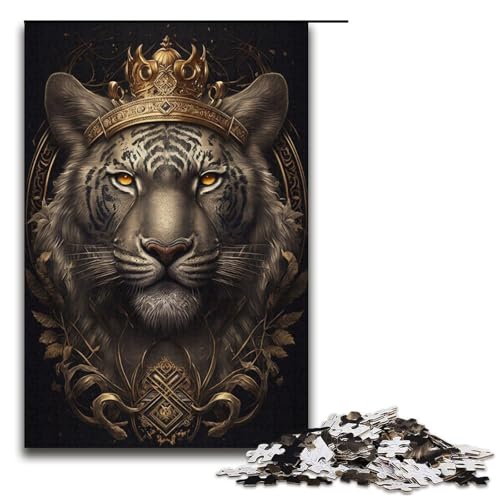 Puzzle für Erwachsene, 1000 Teile, Tiger-Puzzle, Spielzeug zum Stressabbau, schwierige Herausforderung, Größe 38 x 26 cm Puzzle für Erwachsene, 1000 Teile, Tiger-Puzzle, Spielzeug zum Stressabbau, schwierige Herausforderung, Größe 38 x 26 cm von LLONGKT