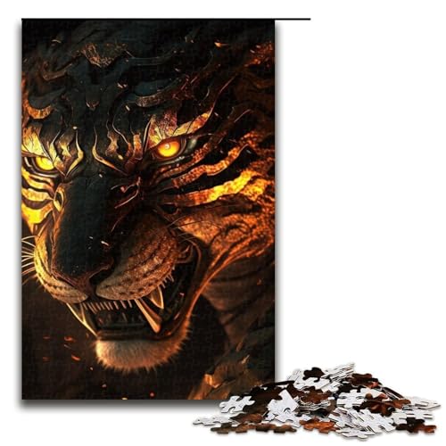 Puzzle für Erwachsene, 1000 Teile, Tiger-Puzzle für die Heimdekoration, Größe 50 x 75 cm Puzzle für Erwachsene, 1000 Teile, Tiger-Puzzle für die Heimdekoration, Größe 50 x 75 cm von LLONGKT