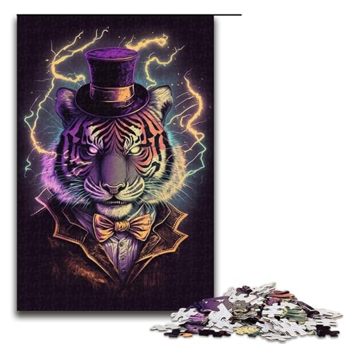 Puzzle für Erwachsene, 1000 Teile, Tiger-Spielzeug, Lernspiele, Stressabbau, tolles Geschenk (Größe 50 x 75 cm) von LLONGKT
