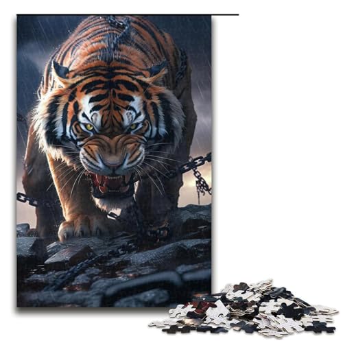 Puzzle für Erwachsene, 1000 Teile, Tigerspielzeug, Denkspiel, einzigartiges Herausforderungsspiel, Größe 50 x 75 cm Puzzle für Erwachsene, 1000 Teile, Tigerspielzeug, Denkspiel, einzigartiges Herausforderungsspiel, Größe 50 x 75 cm von LLONGKT