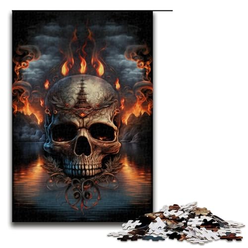 Puzzle für Erwachsene, 1000 Teile, Totenkopf-Lernpuzzle, tolles Geschenk für Spiele (Größe 50 x 75 cm) von LLONGKT