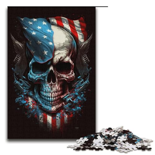Puzzle für Erwachsene, 1000 Teile, Totenkopfflagge, Lernpuzzle, tolles Geschenk für Spiele (Größe 38 x 26 cm) von LLONGKT