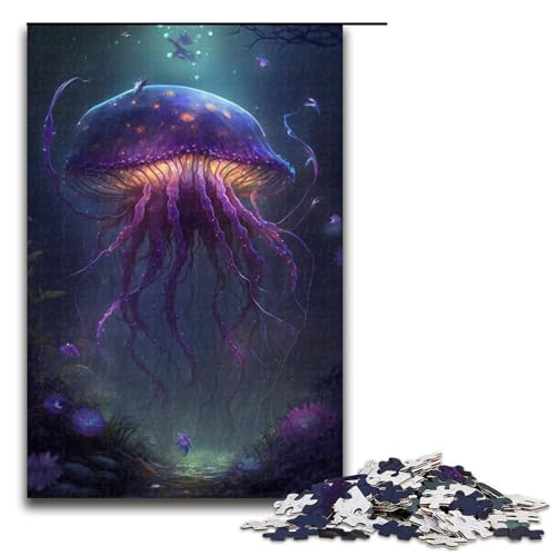 Puzzle für Erwachsene, 1000 Teile, Traumquallen-Blumen-Puzzle, Spielzeug, Denkspiel, Geburtstagsgeschenk, Geschenke, Wandkunst (Größe 50 x 75 cm) von LLONGKT