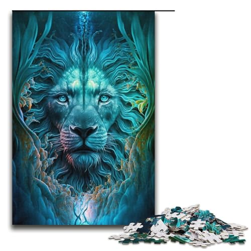 Puzzle für Erwachsene, 1000 Teile, Unterwasser-Löwe, Puzzle für Erwachsene, Papppuzzle, anspruchsvolles Spiel, Größe 38 x 26 cm von LLONGKT