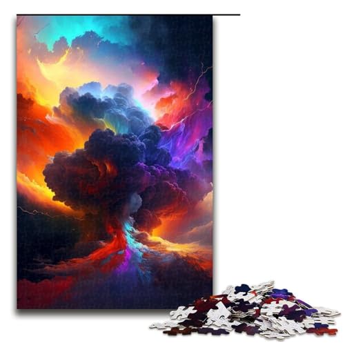 Puzzle für Erwachsene, 1000 Teile, Vulkanexplosion, Puzzle für die Heimdekoration, Größe 50 x 75 cm von LLONGKT
