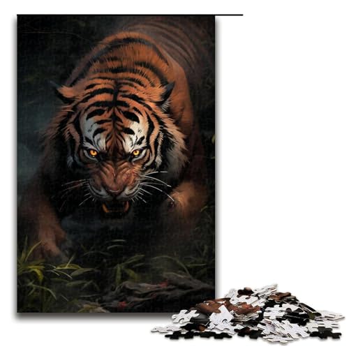 Puzzle für Erwachsene, 1000 Teile, Waldtiger-Puzzle für die Heimdekoration, Größe 50 x 75 cm von LLONGKT