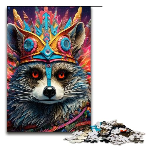 Puzzle für Erwachsene, 1000 Teile, Waschbär-Denkspiel, einzigartiges Geburtstagspuzzle, Größe 50 x 75 cm Puzzle für Erwachsene, 1000 Teile, Waschbär-Denkspiel, einzigartiges Geburtstagspuzzle, Größe 50 x 75 cm von LLONGKT