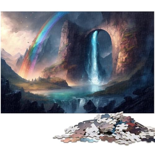 Puzzle für Erwachsene, 1000 Teile, Wasserfalllandschaft, Lernspiel für Erwachsene, Größe 50 x 75 cm von LLONGKT