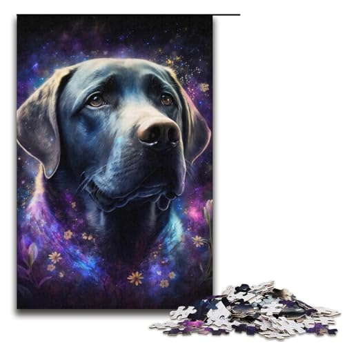 Puzzle für Erwachsene, 1000 Teile, Weltraum-Labrador, Puzzle für Erwachsene, Papppuzzle, Größe 38 x 26 cm von LLONGKT