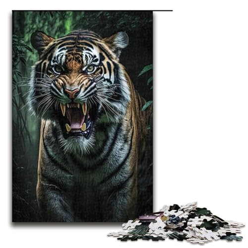 Puzzle für Erwachsene, 1000 Teile, Wilder Dschungeltiger, Eltern-Kind-Interaktion, geeignet für Jugendliche ab 14 Jahren von LLONGKT