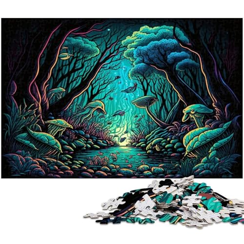 Puzzle für Erwachsene, 1000 Teile, Zauberpilze-Puzzle-Quizspiel, ganze Familie, Größe 50 x 75 cm von LLONGKT