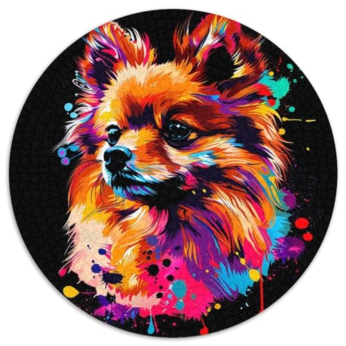Puzzle für Erwachsene, 1000 Teile, Zwergspitz-Puzzle für Erwachsene, anspruchsvolles DIY-Denkspiel, interaktive Familienaktivität (67,5 x 67,5 cm) von LLONGKT