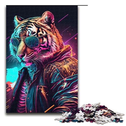 Puzzle für Erwachsene, 1000 Teile, abstraktes psychedelisches Tiger-Puzzle, pädagogisches Spielzeug zum Stressabbau, Wanddekoration, einzigartige Geburtstagsgeschenke, Größe 50 x 75 cm Puzzle für Erwachsene, 1000 Teile, abstraktes psychedelisches Tiger-Puzzle, pädagogisches Spielzeug zum Stressabbau, Wanddekoration, einzigartige Geburtstagsgeschenke, Größe 50 x 75 cm von LLONGKT