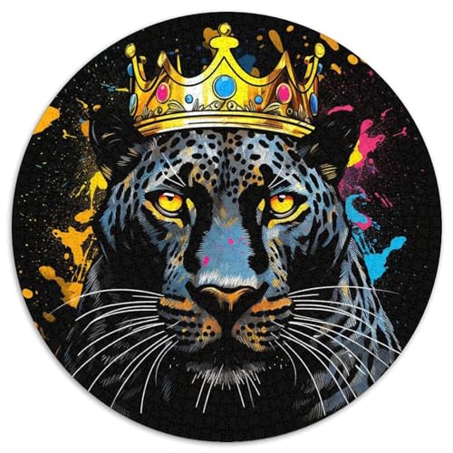 Puzzle für Erwachsene, 1000 Teile, afrikanischer Leopard, runde Puzzles aus Pappe, anspruchsvolles Denkspiel für Teenager, perfekt als Heimdekoration oder Geschenk (Größe 67,5 x 67,5 cm) von LLONGKT