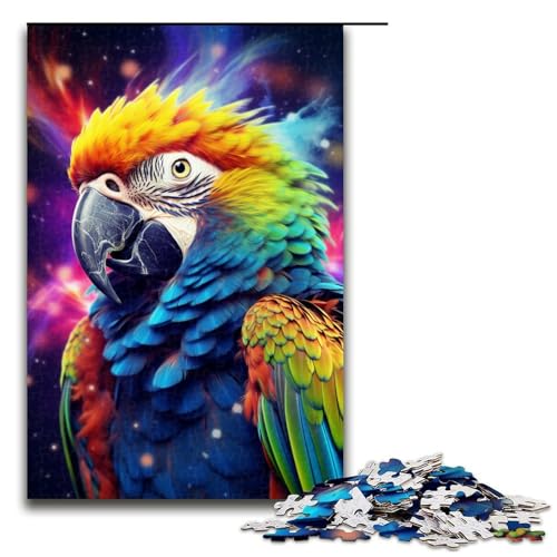 Puzzle für Erwachsene, 1000 Teile, bunter Papagei, Rätsel, Herausforderung für die Gehirnintelligenz, süchtig machendes Spielzeug (Größe 50 x 75 cm) von LLONGKT