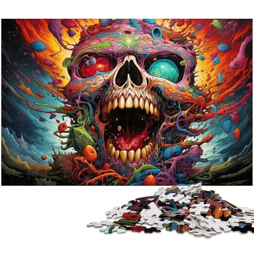 Puzzle für Erwachsene, 1000 Teile, bunter Psychedelischer Totenkopf, pädagogisches Spielzeug-Puzzle zum Stressabbau, tolles Geschenk für Spiele, Größe 50 x 75 cm Puzzle für Erwachsene, 1000 Teile, bunter Psychedelischer Totenkopf, pädagogisches Spielzeug-Puzzle zum Stressabbau, tolles Geschenk für Spiele, Größe 50 x 75 cm von LLONGKT