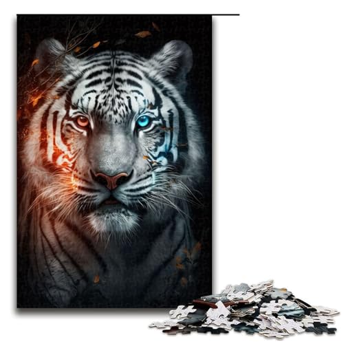 Puzzle für Erwachsene, 1000 Teile, bunter weißer Tiger, Lernspiele für Zuhause, DIY-Spielzeug, Lernspiel für Geburtstag, Weihnachten, Größe 50 x 75 cm Puzzle für Erwachsene, 1000 Teile, bunter weißer Tiger, Lernspiele für Zuhause, DIY-Spielzeug, Lernspiel für Geburtstag, Weihnachten, Größe 50 x 75 cm von LLONGKT