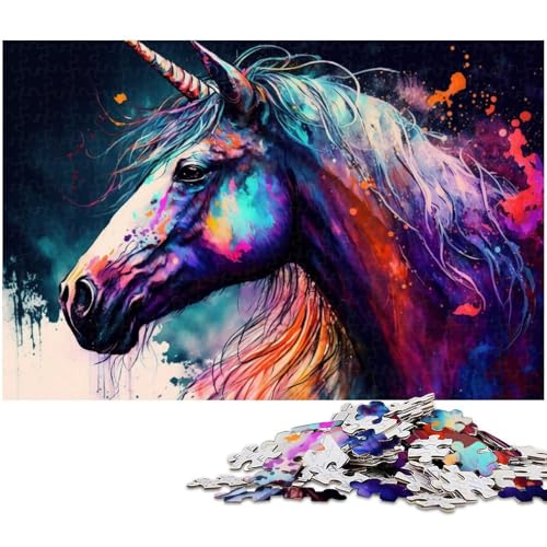 Puzzle für Erwachsene, 1000 Teile, buntes Einhorn-Puzzle-Quizspiel, ganze Familie, Größe 50 x 75 cm Puzzle für Erwachsene, 1000 Teile, buntes Einhorn-Puzzle-Quizspiel, ganze Familie, Größe 50 x 75 cm von LLONGKT