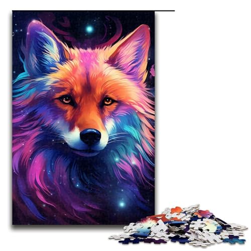 Puzzle für Erwachsene, 1000 Teile, buntes Fuchs-Puzzle für Erwachsene, Holzpuzzle, herausfordernd zu vervollständigen, Aber lustig und humorvoll (Größe 50 x 75 cm) von LLONGKT