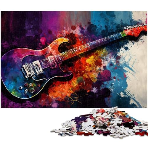 Puzzle für Erwachsene, 1000 Teile, buntes Gitarren-Puzzle-Quizspiel, ganze Familie, Größe 38 x 26 cm von LLONGKT