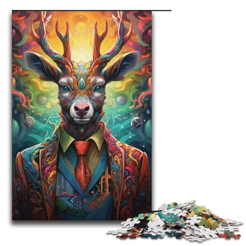 Puzzle für Erwachsene, 1000 Teile, buntes Hirsch-Puzzle – anspruchsvolles Spiel, tolles Geschenk für Spiele, geeignet für Kinder und Jugendliche ab 14 Jahren, Größe 38 x 26 cm Puzzle für Erwachsene, 1000 Teile, buntes Hirsch-Puzzle – anspruchsvolles Spiel, tolles Geschenk für Spiele, geeignet für Kinder und Jugendliche ab 14 Jahren, Größe 38 x 26 cm von LLONGKT