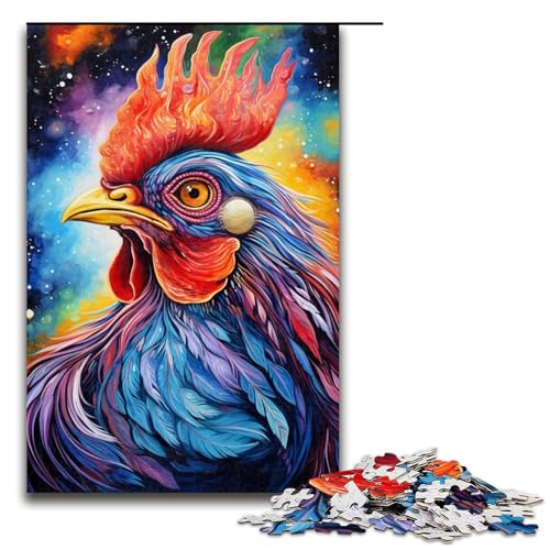 Puzzle für Erwachsene, 1000 Teile, buntes Hühner-Puzzle – anspruchsvolles Spiel, Größe 50 x 75 cm von LLONGKT