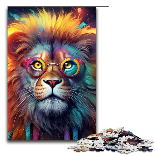 Puzzle für Erwachsene, 1000 Teile, buntes Löwen-Puzzle – anspruchsvolles Spiel, tolles Geschenk für Spiele, geeignet für und Jugendliche ab 14 Jahren, Größe 50 x 75 cm von LLONGKT