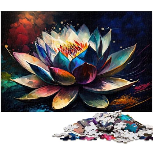 Puzzle für Erwachsene, 1000 Teile, buntes Lotus-Puzzle-Quizspiel, ganze Familie, Größe 50 x 75 cm von LLONGKT