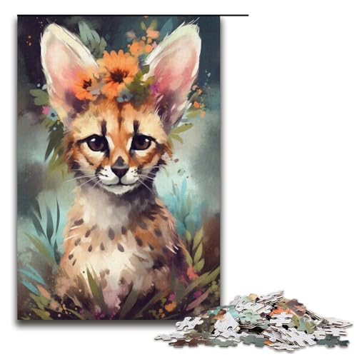 Puzzle für Erwachsene, 1000 Teile, buntes Luchs-Baby-Puzzle für Lernspiele, Herausforderungsspielzeug, gutes Geschenk, geeignet für Teenager ab 14 Jahren, Größe 38 x 26 cm von LLONGKT