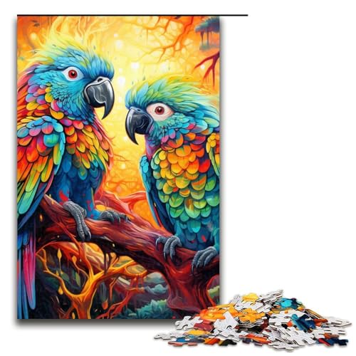 Puzzle für Erwachsene, 1000 Teile, buntes Papageien-Puzzle für Holzpuzzle, Heimdekoration, Größe 50 x 75 cm Puzzle für Erwachsene, 1000 Teile, buntes Papageien-Puzzle für Holzpuzzle, Heimdekoration, Größe 50 x 75 cm von LLONGKT