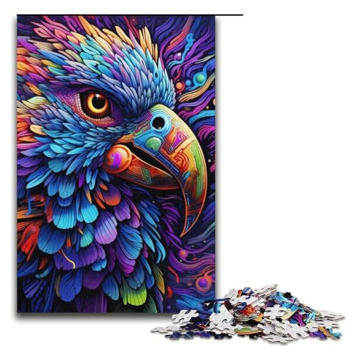 Puzzle für Erwachsene, 1000 Teile, buntes Papageien-Puzzlespiel, hilft dem Gehirn, süchtig machendes Spielzeug zur Förderung der Geduld, Größe 38 x 26 cm von LLONGKT