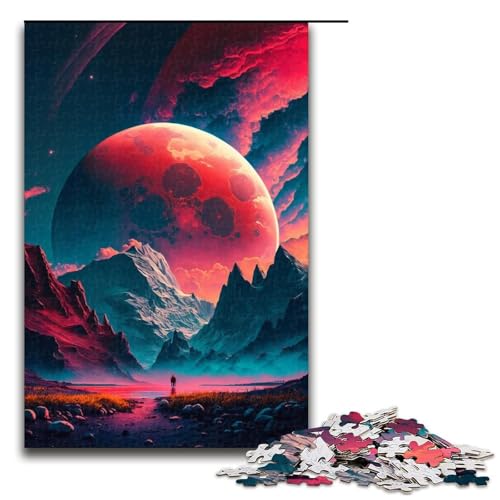 Puzzle für Erwachsene, 1000 Teile, buntes Planeten-Berge-Puzzle – anspruchsvolles Spiel mit passendem Poster und Quizblatt, Größe 50 x 75 cm von LLONGKT