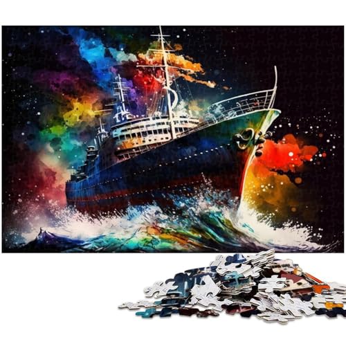 Puzzle für Erwachsene, 1000 Teile, buntes Schiffspuzzle-Quizspiel, ganze Familie, Größe 38 x 26 cm von LLONGKT