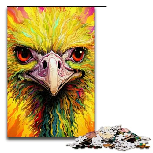 Puzzle für Erwachsene, 1000 Teile, buntes Straußenpuzzle für Erwachsene, Holzpuzzle, anspruchsvolles Spiel, Größe 50 x 75 cm Puzzle für Erwachsene, 1000 Teile, buntes Straußenpuzzle für Erwachsene, Holzpuzzle, anspruchsvolles Spiel, Größe 50 x 75 cm von LLONGKT