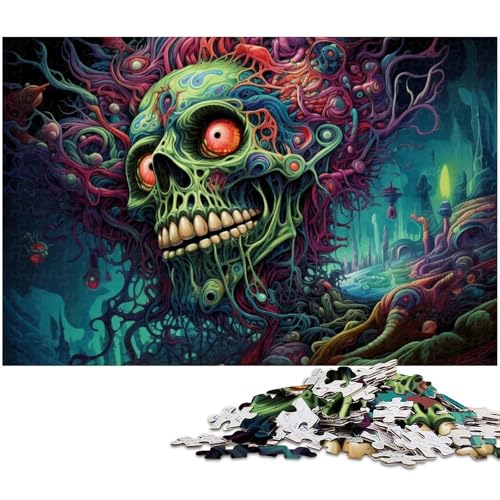 Puzzle für Erwachsene, 1000 Teile, buntes Totenkopf-Puzzle-Quizspiel, ganze Familie, Größe 50 x 75 cm Puzzle für Erwachsene, 1000 Teile, buntes Totenkopf-Puzzle-Quizspiel, ganze Familie, Größe 50 x 75 cm von LLONGKT