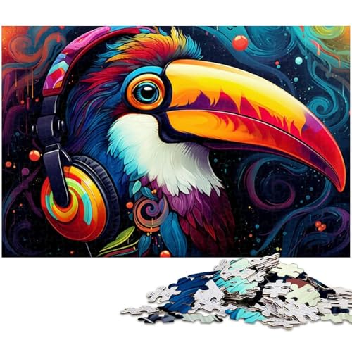 Puzzle für Erwachsene, 1000 Teile, buntes Tukan-Puzzle, Denkspiel, Spaß für zu Hause, Geburtstagsgeschenk, Reisegeschenk, Größe 50 x 75 cm Puzzle für Erwachsene, 1000 Teile, buntes Tukan-Puzzle, Denkspiel, Spaß für zu Hause, Geburtstagsgeschenk, Reisegeschenk, Größe 50 x 75 cm von LLONGKT