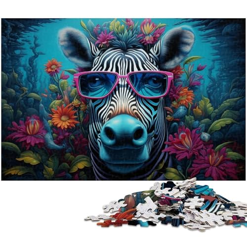 Puzzle für Erwachsene, 1000 Teile, buntes Zebra-Puzzle-Quizspiel, ganze Familie, Größe 38 x 26 cm Puzzle für Erwachsene, 1000 Teile, buntes Zebra-Puzzle-Quizspiel, ganze Familie, Größe 38 x 26 cm von LLONGKT