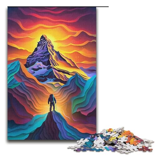 Puzzle für Erwachsene, 1000 Teile, farbenfrohe, wunderschöne Berge, Puzzle für Teenager, Papppuzzle, tolles Geschenk für Erwachsene (Größe 38 x 26 cm) von LLONGKT