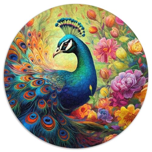 Puzzle für Erwachsene, 1000 Teile, farbenfrohe Pfauen-Puzzles für Erwachsene, anspruchsvolles DIY-Denkspiel, interaktive Familienaktivität (67,5 x 67,5 cm) von LLONGKT