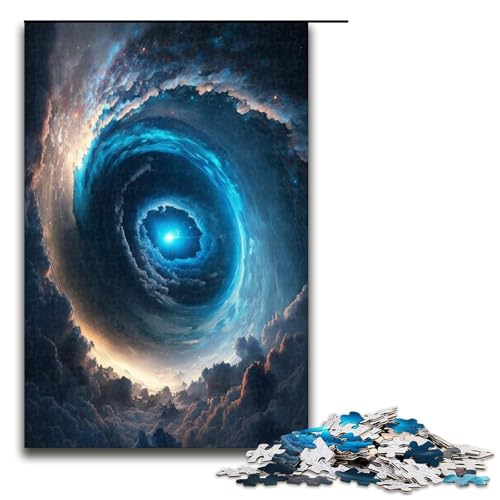 Puzzle für Erwachsene, 1000 Teile, farbenfrohes Fantasy-Puzzle mit kosmischem Schwarzen Loch, Holzpuzzle, Lernspiel, Herausforderungsspielzeug, Größe 50 x 75 cm von LLONGKT