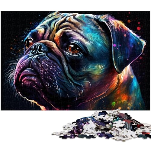 Puzzle für Erwachsene, 1000 Teile, farbenfrohes Mops-Puzzle, Denksportaufgabe, einzigartiger Geburtstag, geeignet für und Jugendliche ab 14 Jahren, Größe 50 x 75 cm Puzzle für Erwachsene, 1000 Teile, farbenfrohes Mops-Puzzle, Denksportaufgabe, einzigartiger Geburtstag, geeignet für und Jugendliche ab 14 Jahren, Größe 50 x 75 cm von LLONGKT