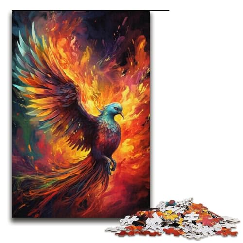 Puzzle für Erwachsene, 1000 Teile, farbenfrohes Phönix-Kunst-Denkspiel für die Weihnachtswunschliste mit Weihnachtsmann, Größe 38 x 26 cm von LLONGKT