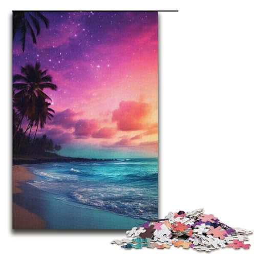 Puzzle für Erwachsene, 1000 Teile, farbenfrohes Traumstrand-Puzzle, Eltern-Kind-Interaktion, geeignet für Jugendliche ab 14 Jahren von LLONGKT