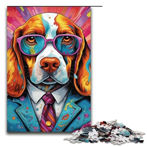 Puzzle für Erwachsene, 1000 Teile, farbiges Hunde-Denkspiel für die Weihnachtswunschliste mit Weihnachtsmann, Größe 50 x 75 cm Puzzle für Erwachsene, 1000 Teile, farbiges Hunde-Denkspiel für die Weihnachtswunschliste mit Weihnachtsmann, Größe 50 x 75 cm von LLONGKT